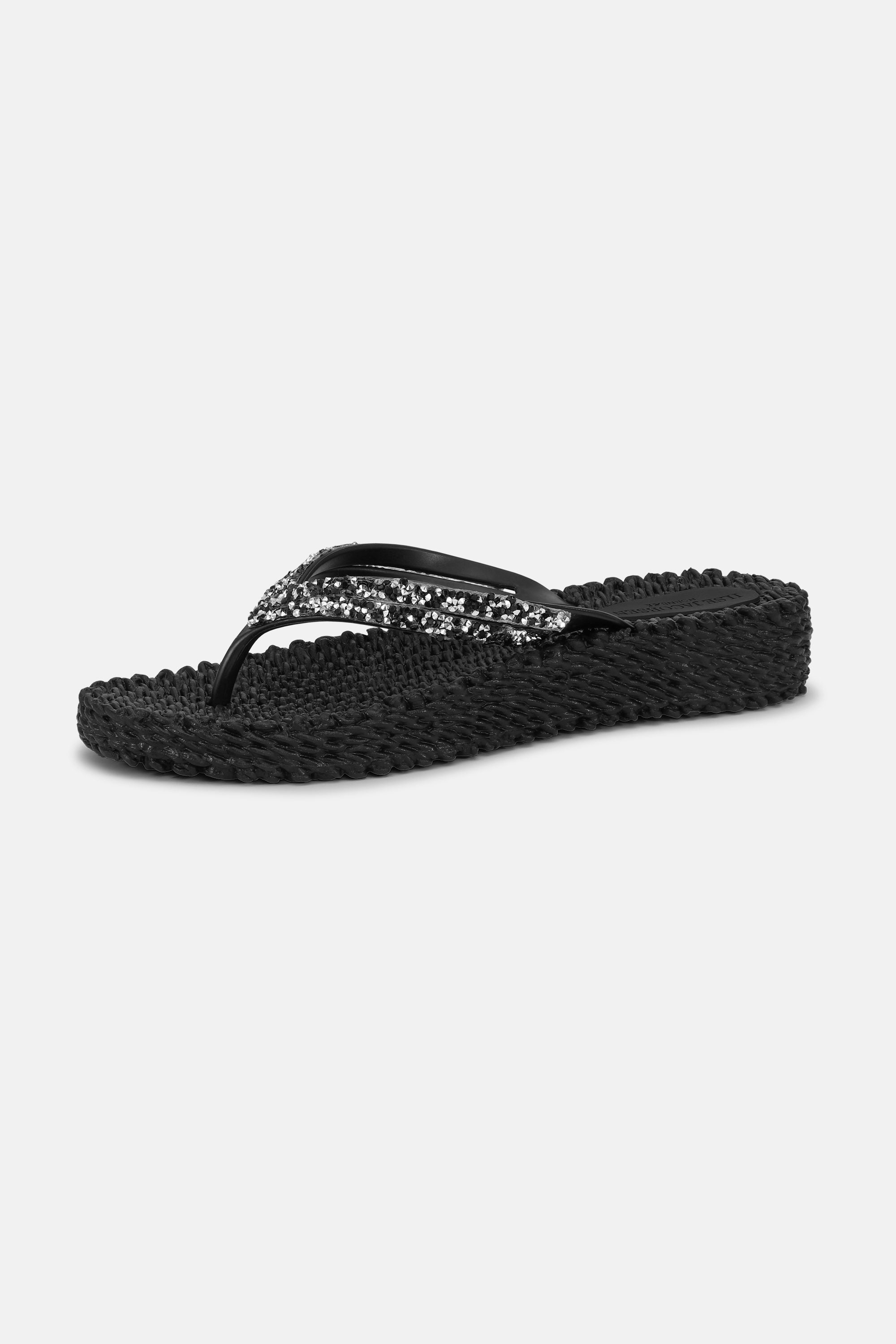 Plateau Flip-Flops Glitzersteine - Black